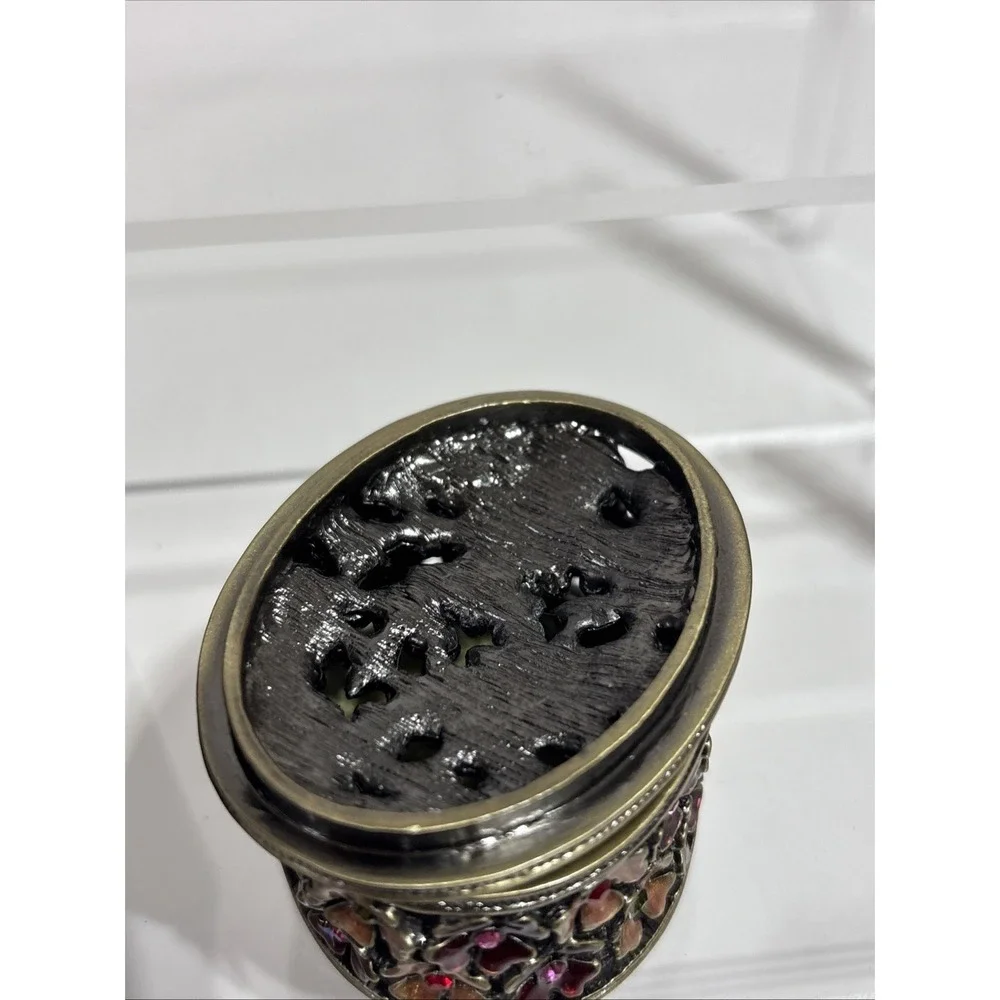 Folio Home Genuine Austrian Crystal‎ Filigree Flower Pill Box New In Box